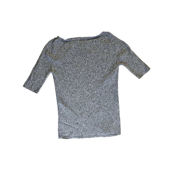 Ann Taylor Factory Womens Knit Top Grey & Black Size M Lightweight Stretch - Picture 2 of 5